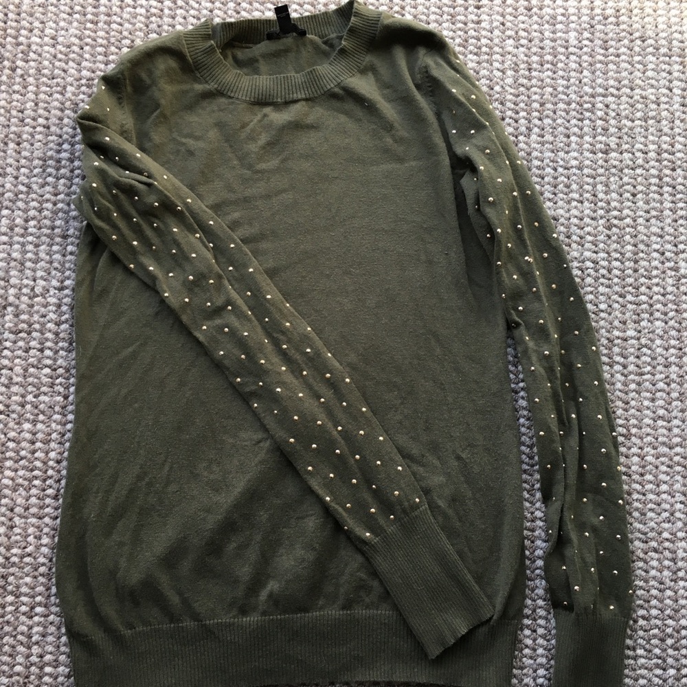 Express size small gold studded sweater